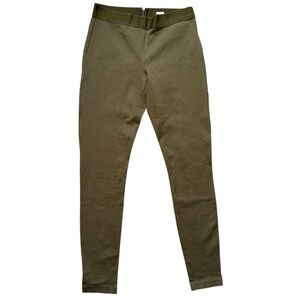 J Crew Olive Green Pixie Pant In Stretch Pointe- Back Zipper